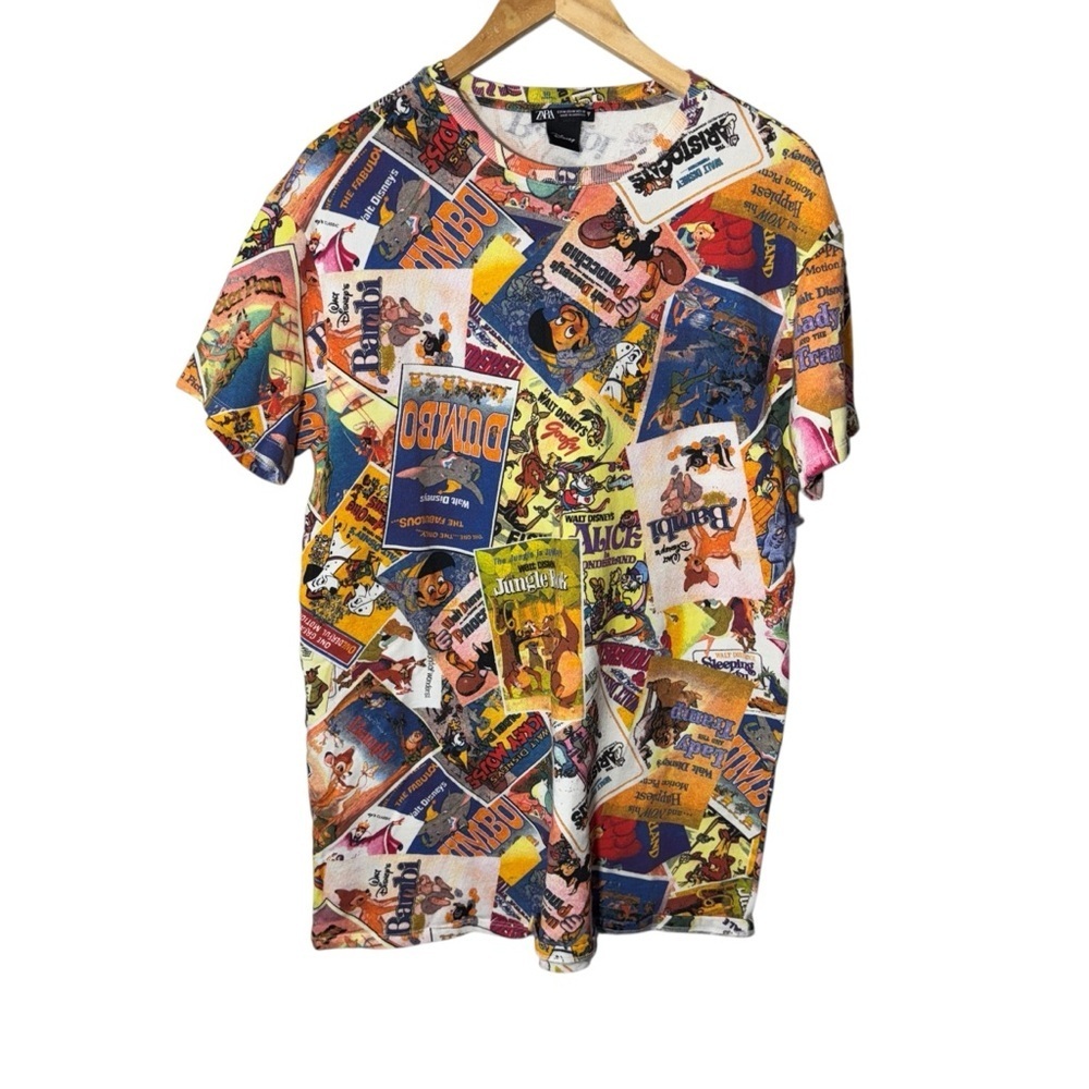 ZARA Mens Disney Abstract Pattern Graphic T-Shirt
